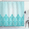 ABAKUHAUS Turquoise Shower Curtain, Retro Style Medieval European Victorian Gradient Royal Pale Patterns Artwork Print, Cloth Fabric Bathroom Decor