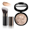 Colour Correcting Baked Foundation for Mature Skin with Brush- Long-Lasting Powder Foundation for Oil-control, Cover Fine Lines & Blemishes - Natural
