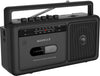 Roxelle Portable AM/FM Radio Cassette Recorder | Retro Boombox with BT Streaming, USB Playback & Recording, Earphone Jack, Dual Power (AC or Battery),