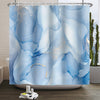 Kzzfqxb 165x180cm Shower Curtains with Plastic Hooks, Waterproof Occluded Blue Marble Texture Golden Silver Lines Waterflow Art Pattern for Bath,