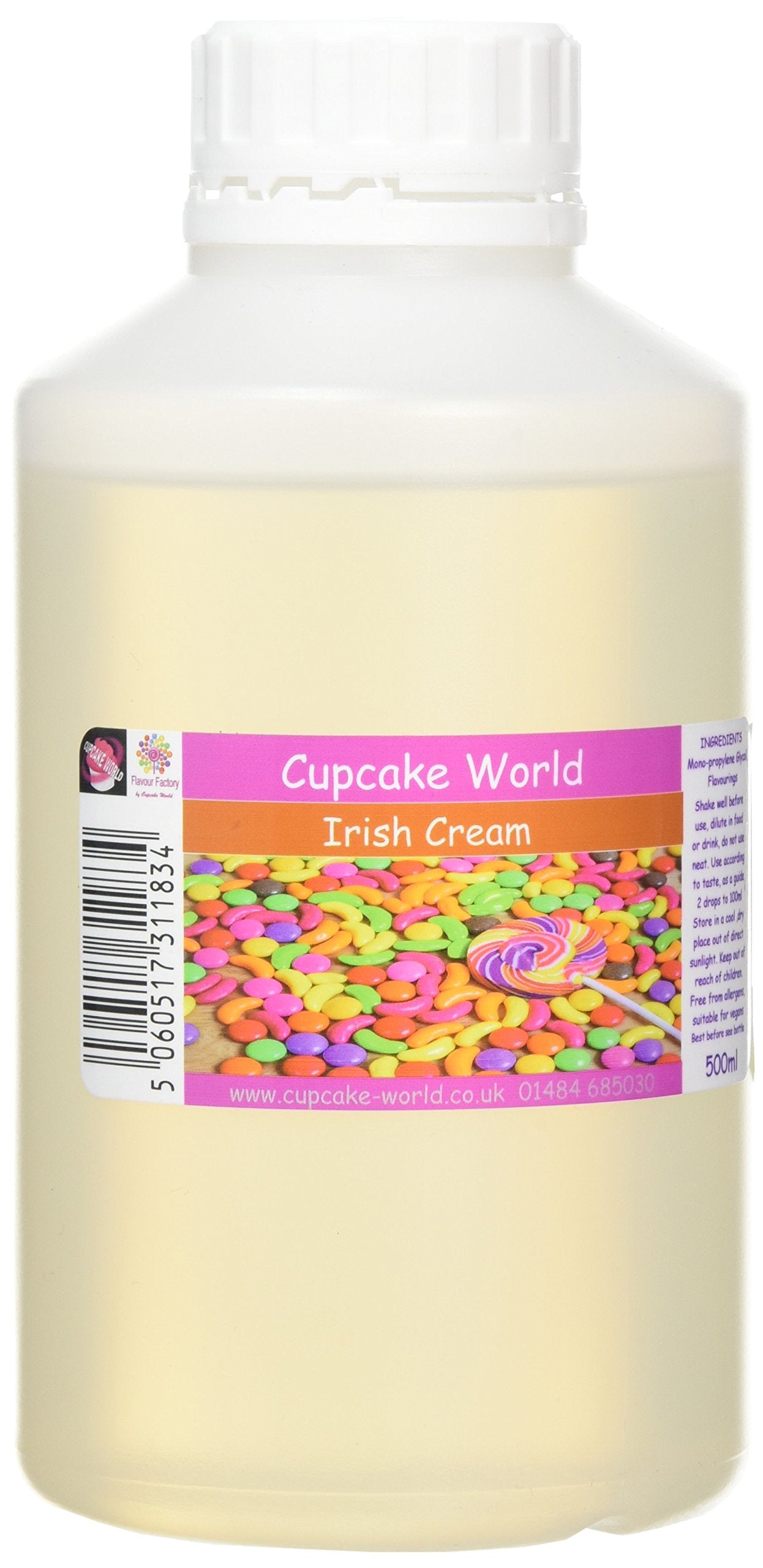 Cupcake World Intense Food Flavouring, Irish Cream, 500 ml