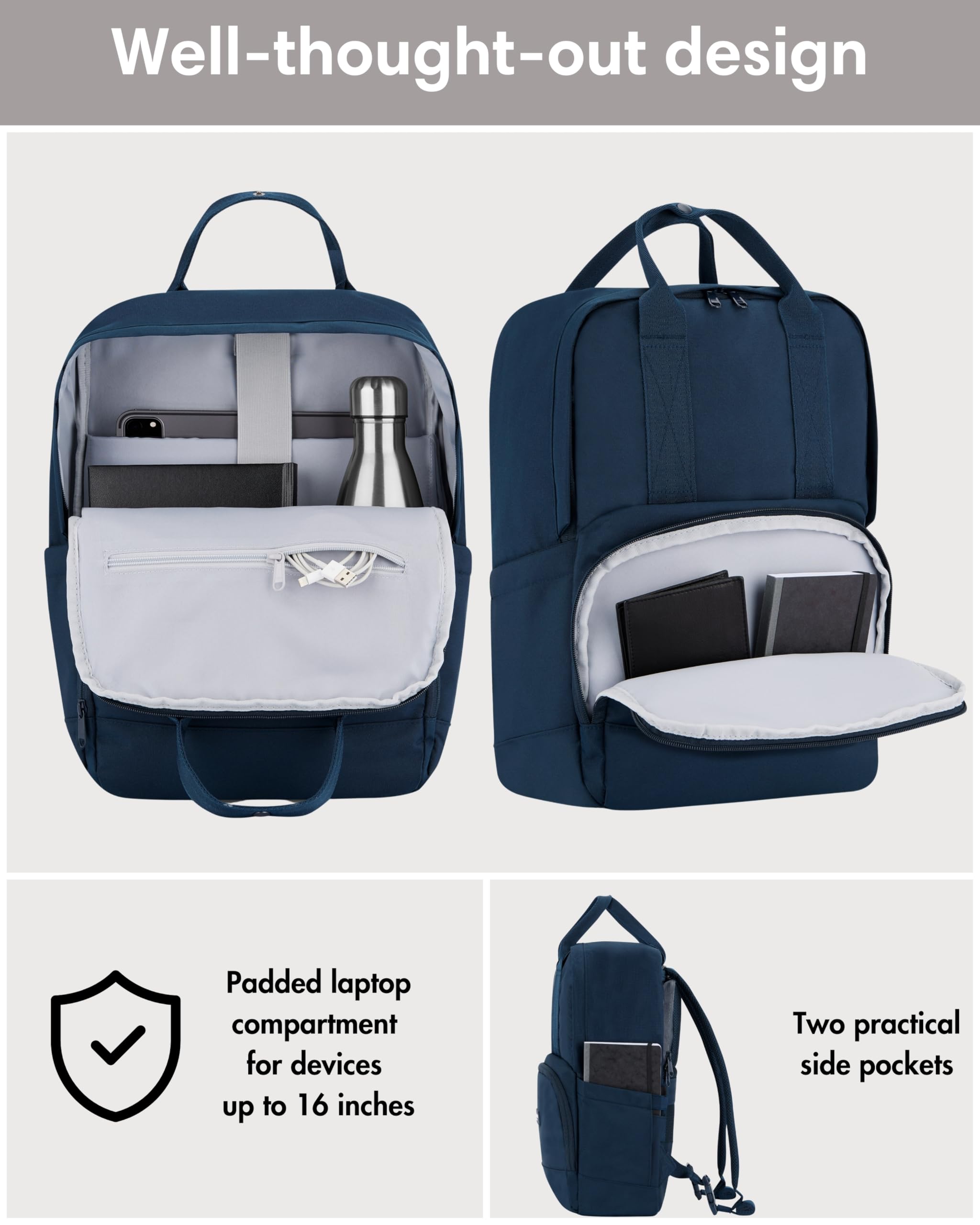 LARKSON Bike Pannier Bag for Bicycles Blue - No 6 Bike - 2 in 1 Cycling Backpack & Rear Rack Bag - Cycle Rucksack - Water-Repellent