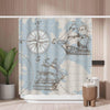 Woutay Shower Curtain Mould Proof Resistant Hand Drawn Sea Map,Water Repellant Fabric,Polyester,with 12 Plastic Hooks