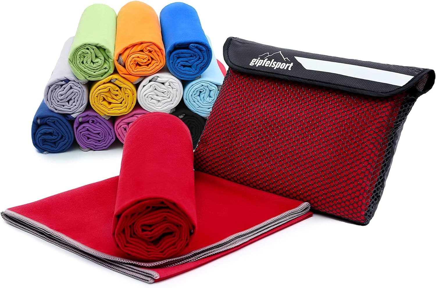 gipfelsport Microfibre Towel | 12 - Red | 2 1x S(80x40cm) & 1x XL(180x80cm)