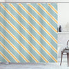 ABAKUHAUS Shabby Flora Shower Curtain, Nostalgic Diagonal Bold and Thin Stripes Geometric Simplistic, Cloth Fabric Bathroom Decor Set with Hooks, 175