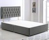 ComfoRest - 4FT6 Double Bed Frame in Grey | Divan Base WITHOUT MATTRESS and NO DRAWERS | Includes 24" Headboard | Sleek Setup for Contemporary