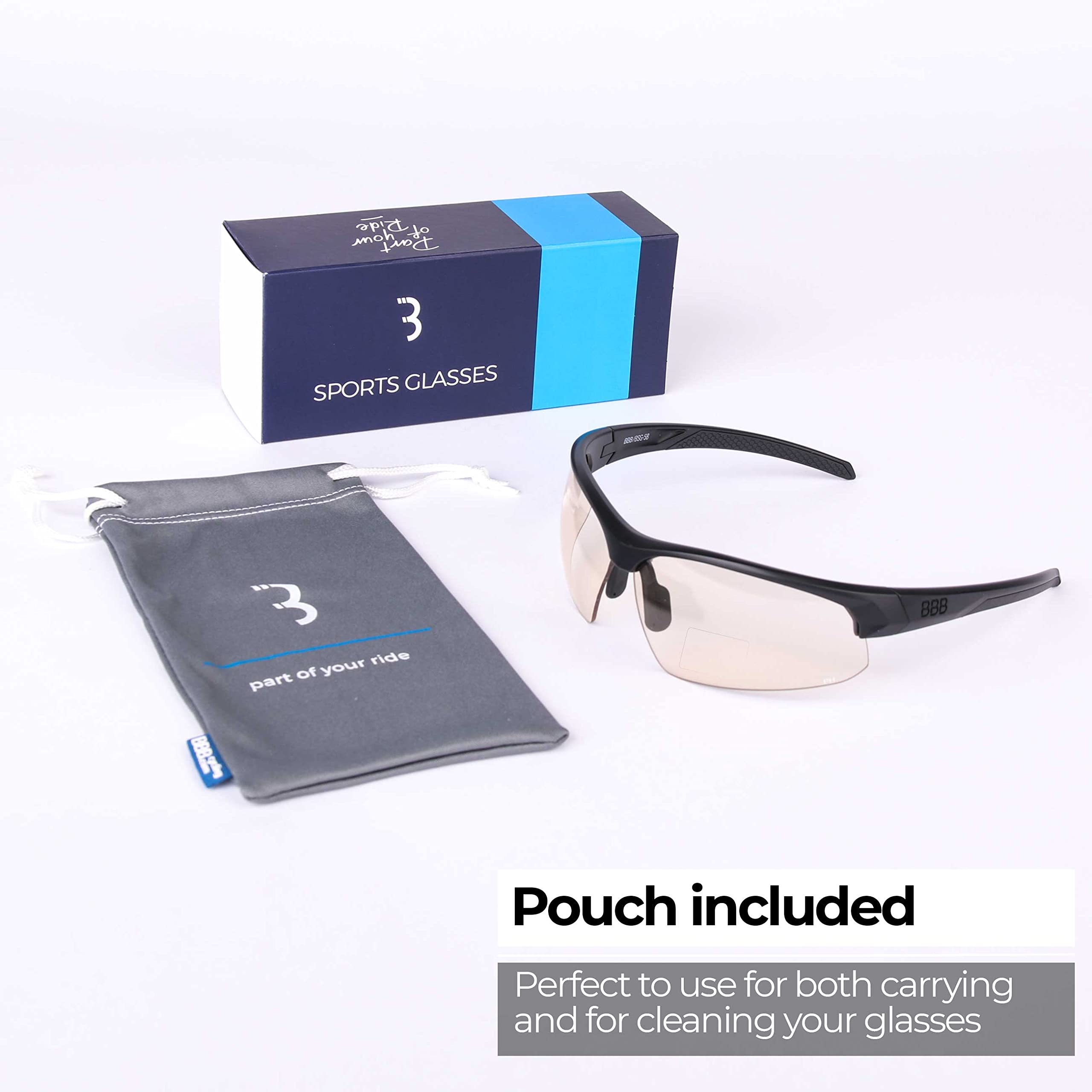 BBB Cycling Photochromic Cycling Glasses I Bifocal Sunglasses Mountain And Road Bike I Photochromic Sunglasses For Far-Sighted Riders I Impress Reader