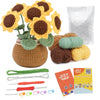 Namner Crochet Kit for Beginners, Sunflower Crochet Starter Kit, Knitting Kit, with Crochet Hooks, Polyester Fiber Filling, Stem Wire, Stitch Markers,