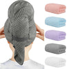 HOMEXCEL 5 Pack Microfibre Hair Towels - 101 x 51 CM Super Soft, Fast Drying Turbans for Long, Thick, Curly Hair - Anti Frizz Wrap with Elastic Strap