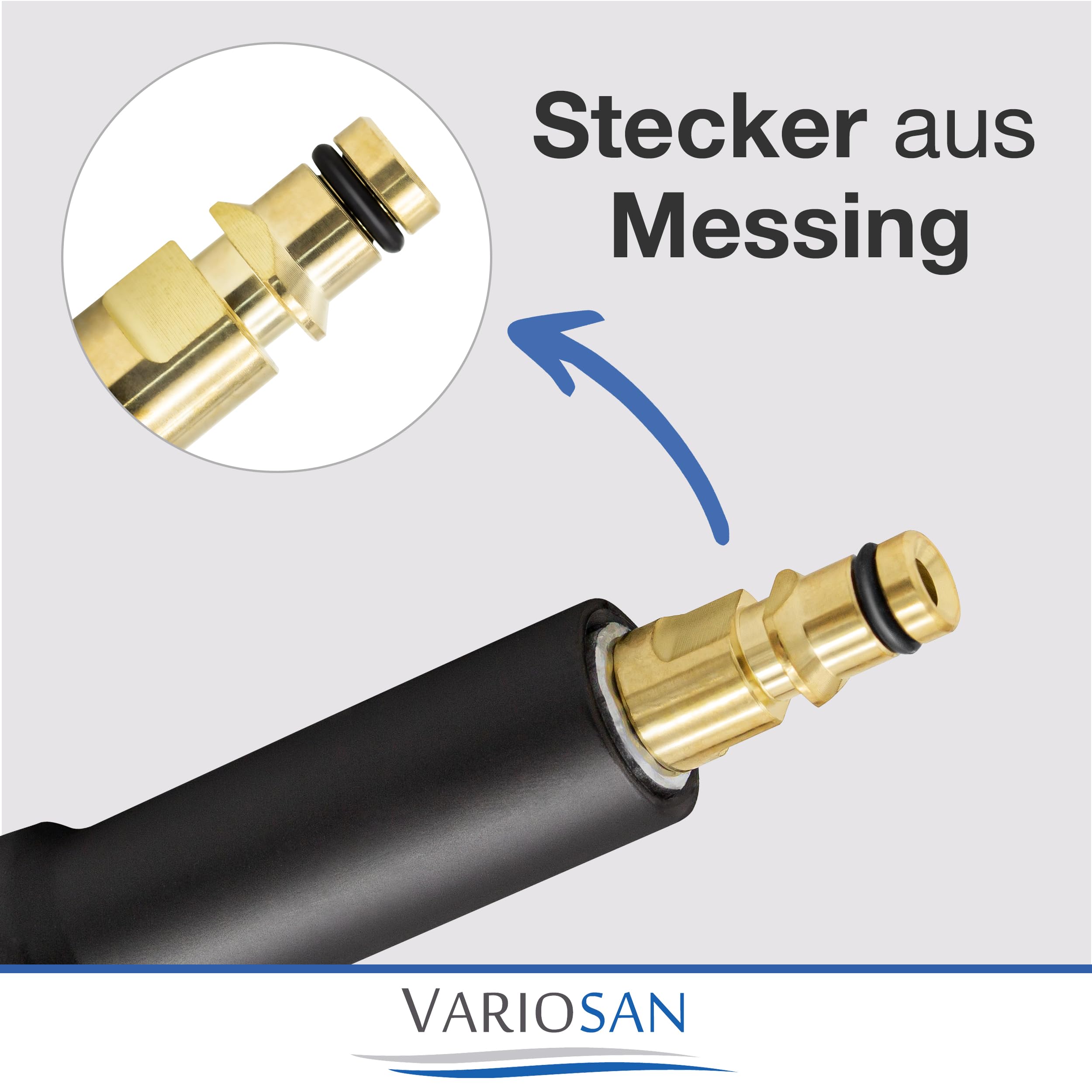 VARIOSAN High Pressure Hose for 16621 Pressure Washer 9 m Quick Connect Black 200 Bar Suitable for K?rcher K2 K3 K4 K5 K6 K7 and 2.641-721.0