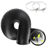 Tumble Dryer Vent Hose 4Inch 10FT (3m) Long Flexible Aluminum Air Ducting 100mm PVC Black Air Duct Pipe with 2 Clamps for Tumble Drier, Air
