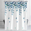 Lerores Shower Curtain 110x79 inch,Green Leaves Plant Mould and Mildew Resistant,Waterproof,Washable Polyester Fabric Bath Curtains with Weight