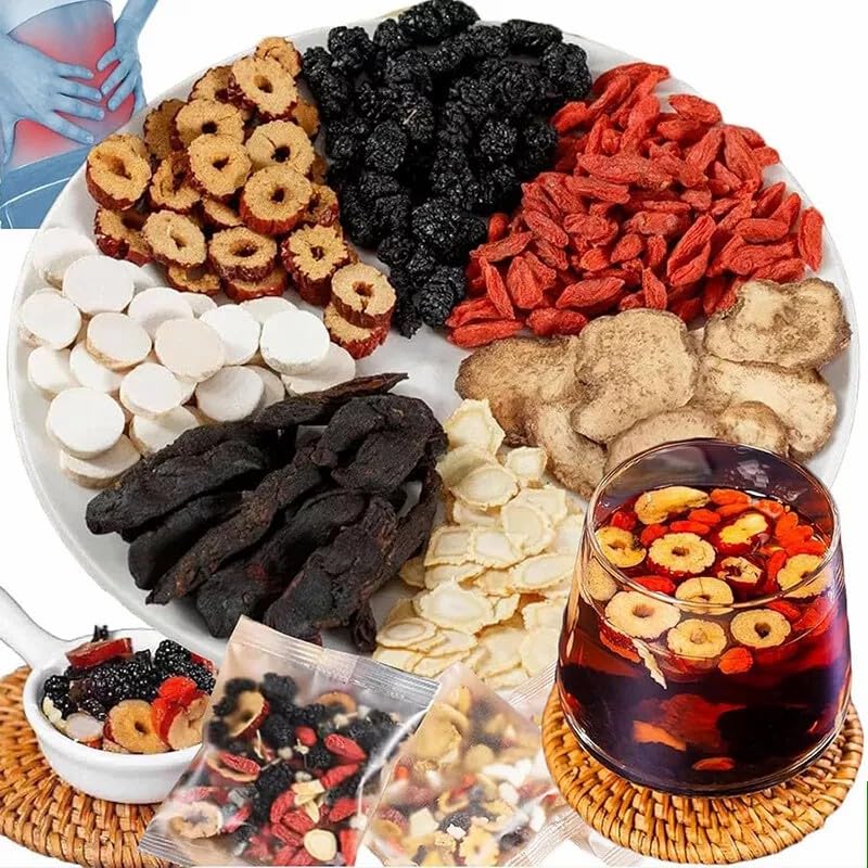Kidney Tea Formula Ginseng Six Treasure Tea - Natural Chinese Traditional Herbal Ginseng Five Treasures Kidney Detox Cleanse Teabag For Men Women