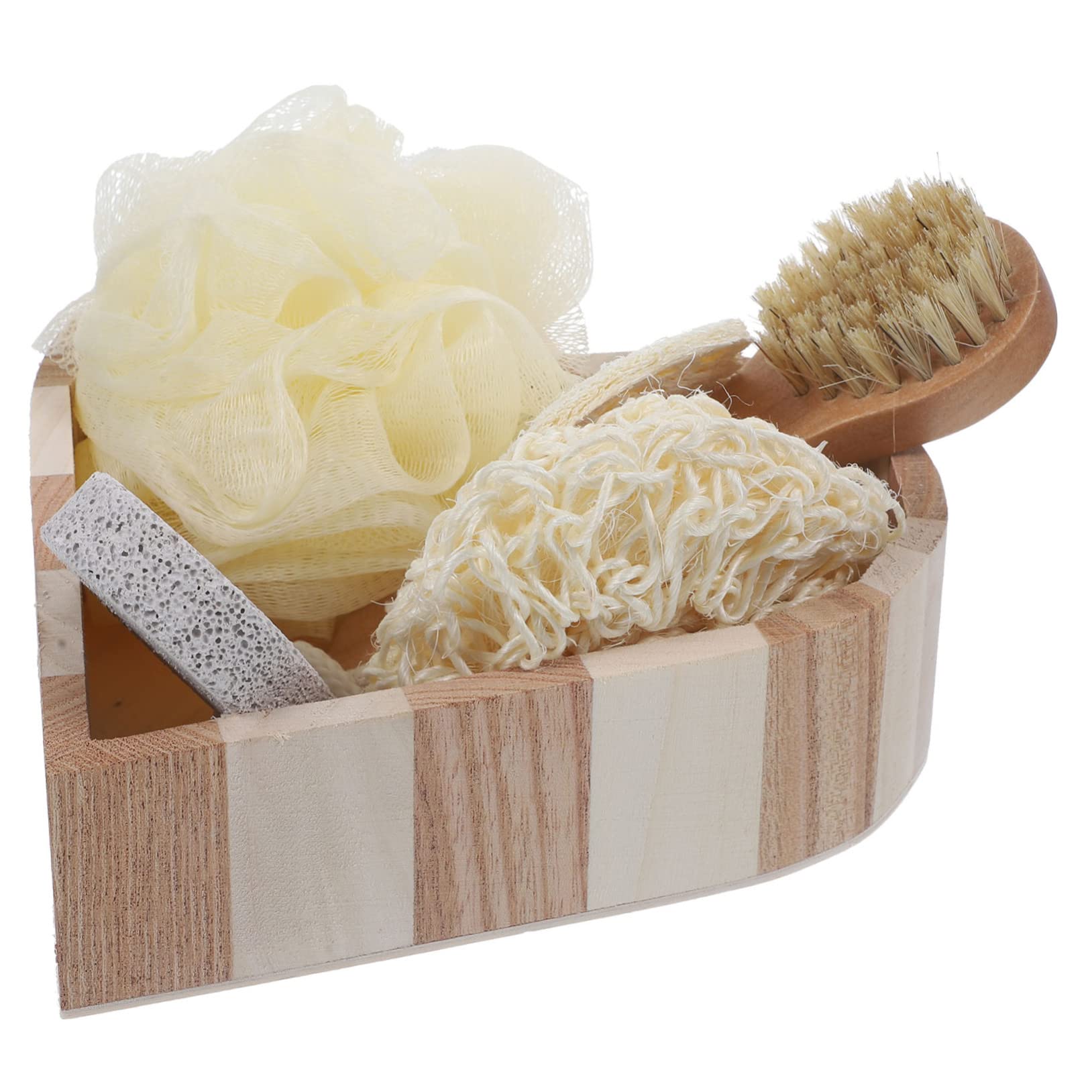 Ipetboom Bath Box Set with Foot Scrub Pumice and Body Brush Lightweight Shower Accessories for Women Home Spa Travel