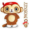 Pirate Monkey Soft Toy - 16cm - Toybox Collection