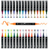 Arrtx Acrylic Paint Pens, 32 Colours Brush and Fine Tips Acrylic Markers, Rock Painting Pens Glass Pens with Water Based Ink for Metal, Plastic, Wood,