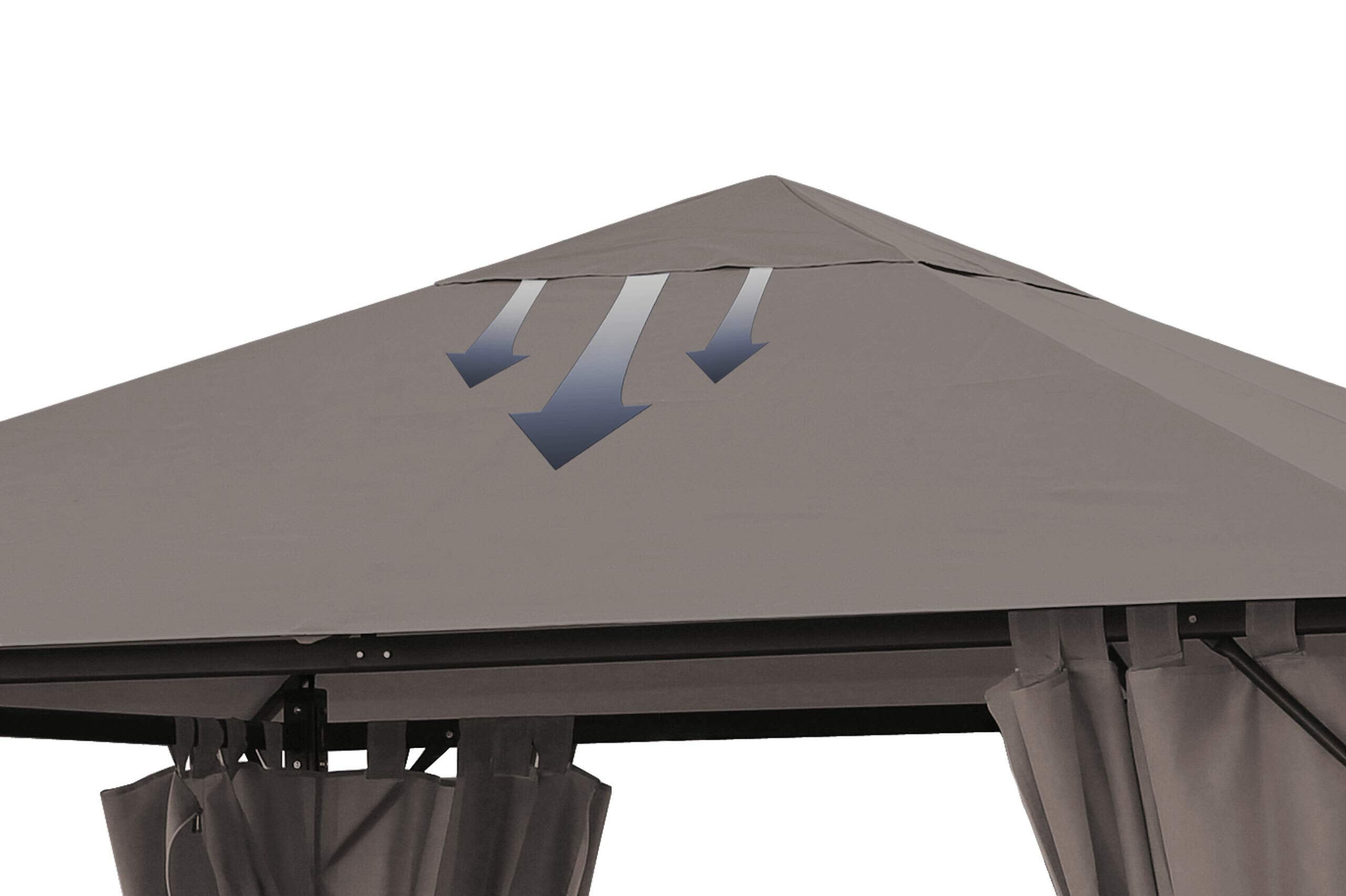 Quick-Star Replacement Roof for Garden Gazebo 3 x 3 m Taupe Antique Gazebo Roof Replacement Cover