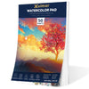 Xulmar Watercolour Paper Pad - A4 x 50 Sheets, 300 GSM Cold-Pressed 100% Acid-Free pulpwood Material | Natural White, Glue-Bound for Watercolor
