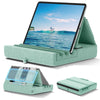 KDD Tablet Pillow Holder, Foldable iPad Stand for Lap, Bed and Desk -Tablet Soft Pad Dock with Pocket & Stylus Mount Compatible with iPad Pro 12.9,