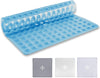 Ameha Square Shower Bath Mat Non Slip Anti Mould - Blue 53x53cm Bathroom Mats with Strong Suction Cups Grip and Drain Holes Shower Mats Machine