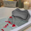 Bath Pillow Bathtub Pillows Grey,Bath Pillows for Head and Neck Bath Cushion with 4D Air Mesh Technology and 6 Suction Cups Bathing Accessories Fast