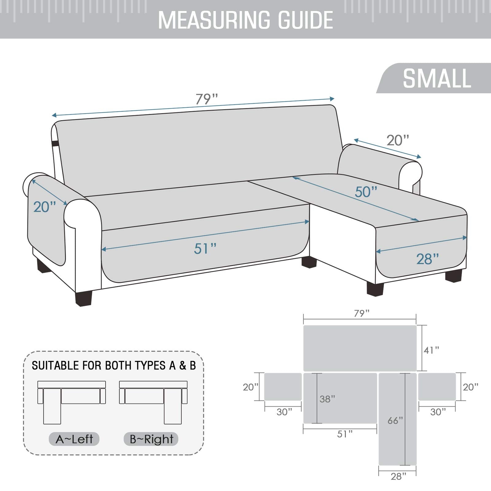 TAOCOCO Corner Sofa Bed Cover Reversible 2 Seater Chaise End Sofa Cover L Shape Sofa Protector for Pets Furniture Sofa Protector (Pale Grey)