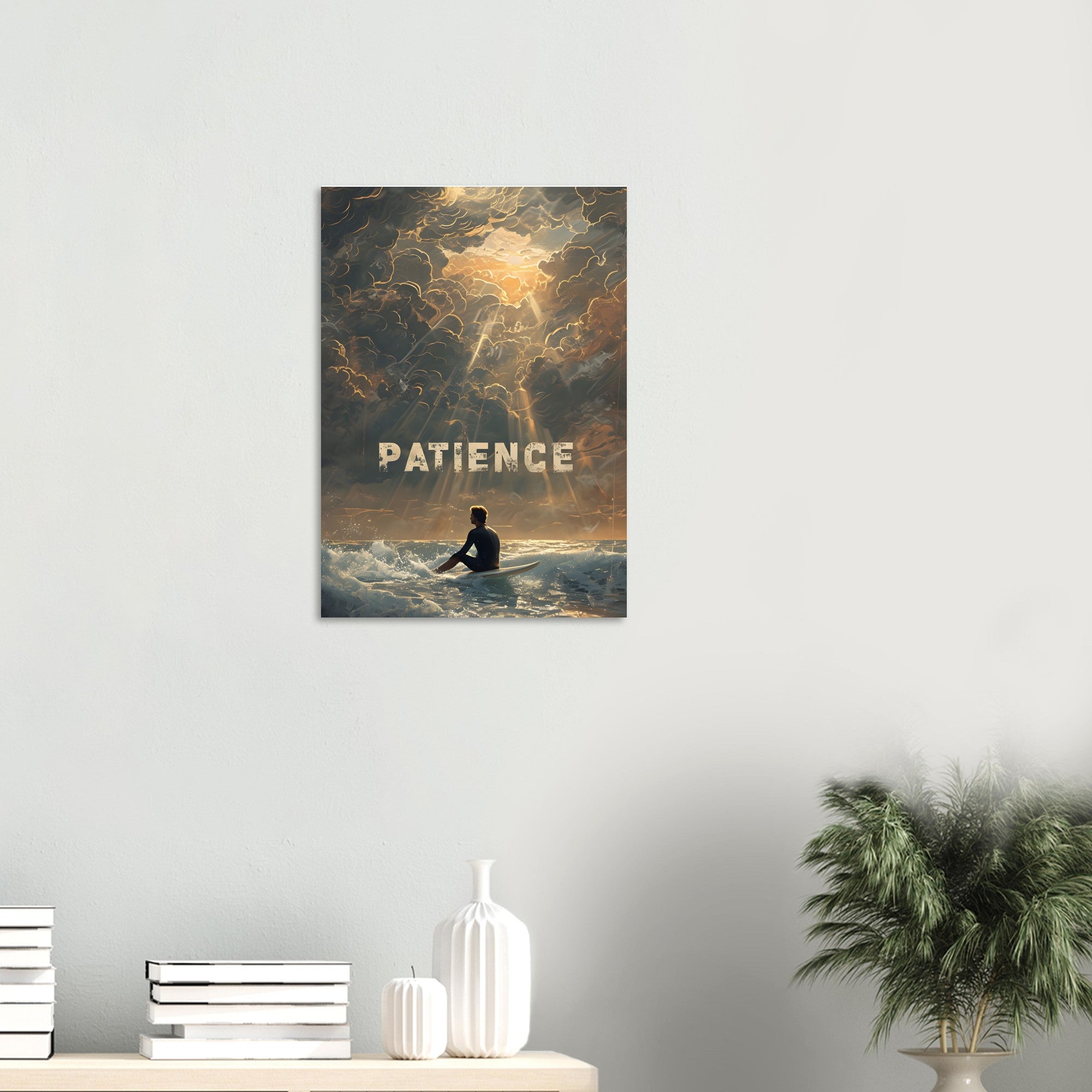 Patience Surfing Poster - Motivational Ocean Wall Art | Beach & Sea Lover Gift