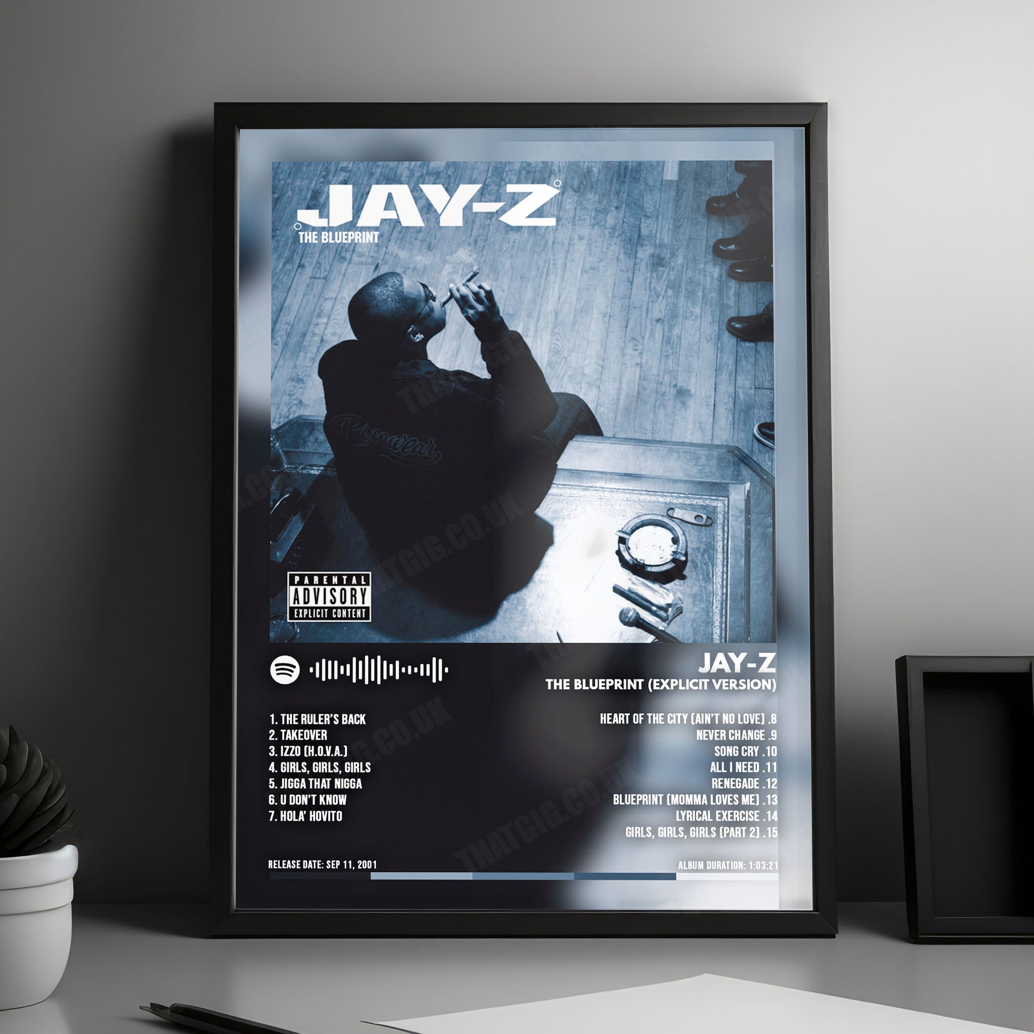 Jay-Z "The Blueprint  " Album Cover Poster - with Complete Tracklist