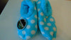 Snoozies Fleece Slippers Polka Dots: Turqouise: Small (Size 3-4)
