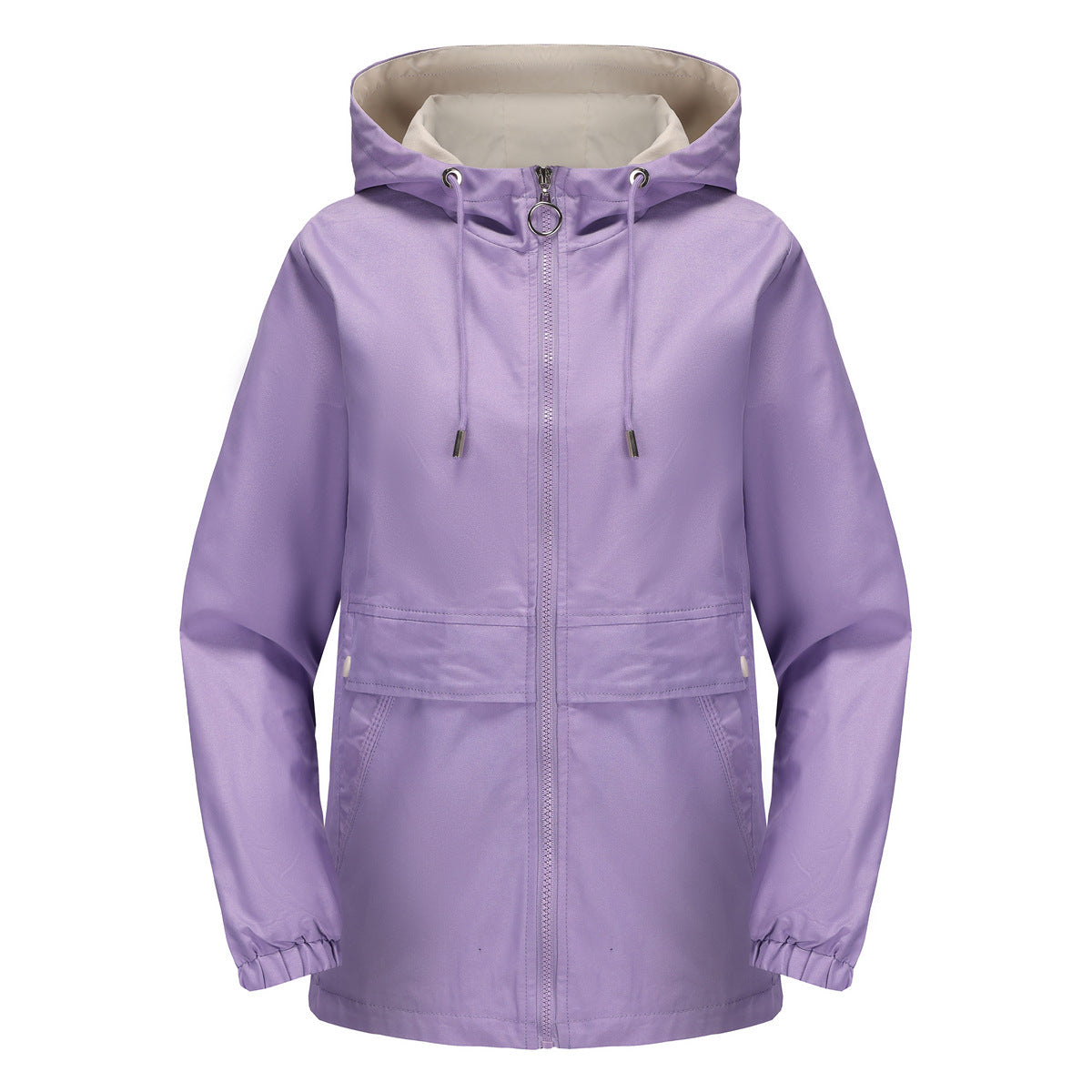 New Hooded Solid Color Trench Coat For Women