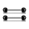 Black Full Drill Ball Straight Wings Heart Shaped Body Piercing Jewelry