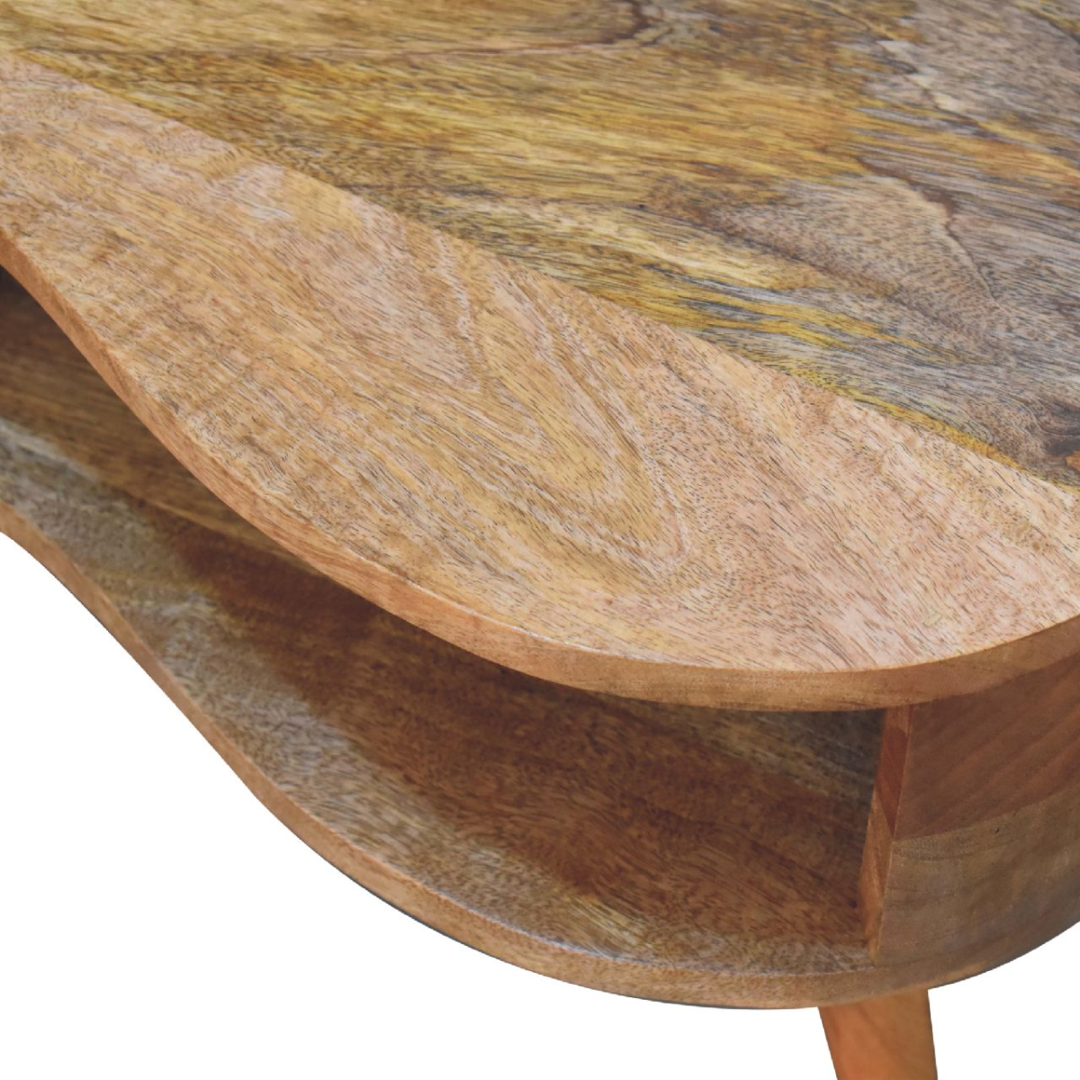 Artisan Furniture Solid Wood Oak-ish Wave Coffee Table