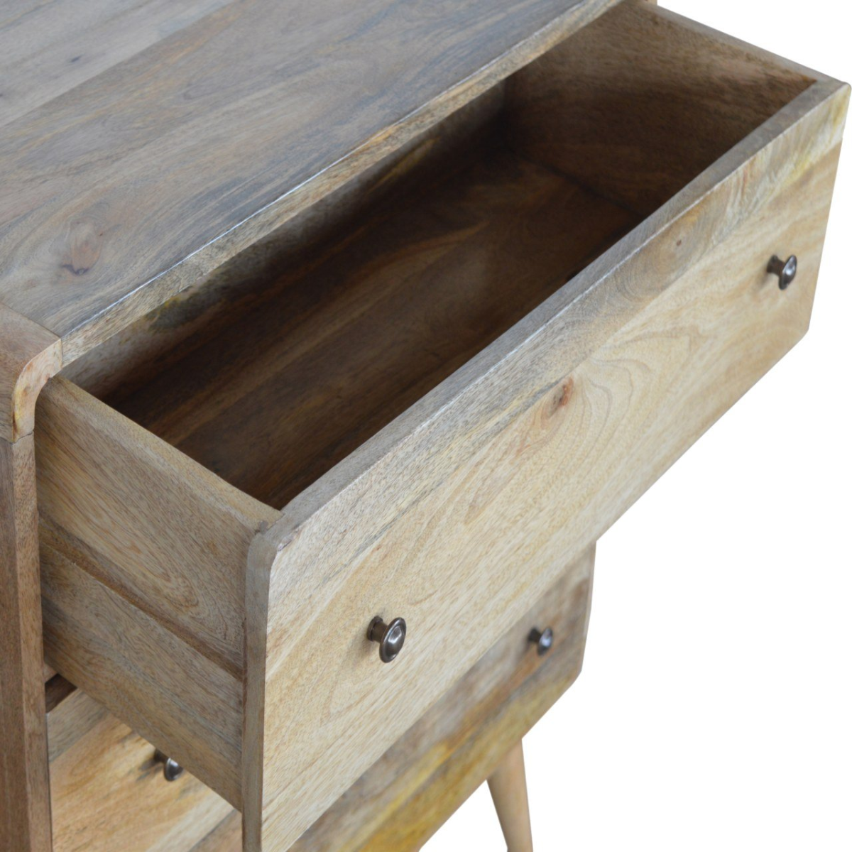 Artisan Furniture Solid Wood Curved Oak-ish Chest