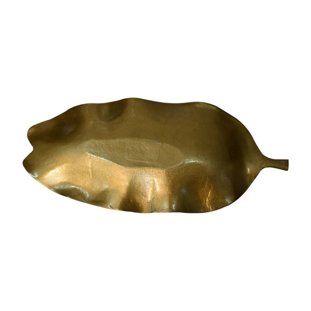 Artisan Furniture Antique Banana Leaf Tray, Brass Finish