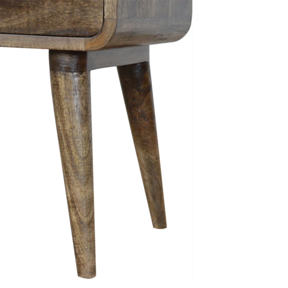 Artisan Furniture Solid Wood Curved Classic Grey Washed Bedside