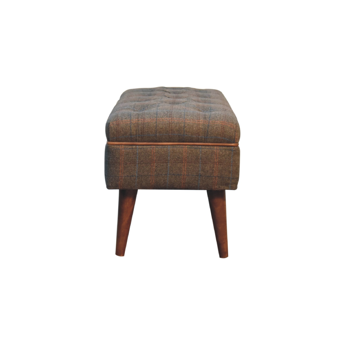 Artisan Furniture Solid Wood Multi Tweed Buffalo Pipe Bench