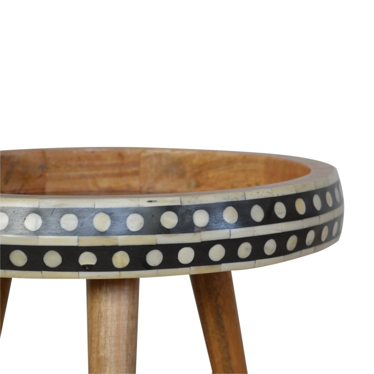 Artisan Furniture Solid Mango Wood Small Dotted End Table