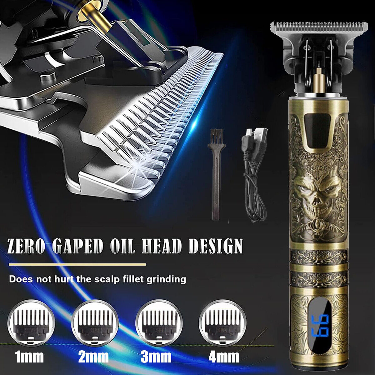 Small LCD Screen Display Professional Men Cordless Hair Clippers Beard Trimmer Cutting Machine Kit