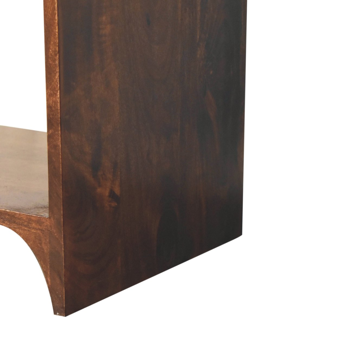 Artisan Furniture Solid Wood California Walnut Newton Bedside, 1 Drawer and Open Shelf, Dark Brown