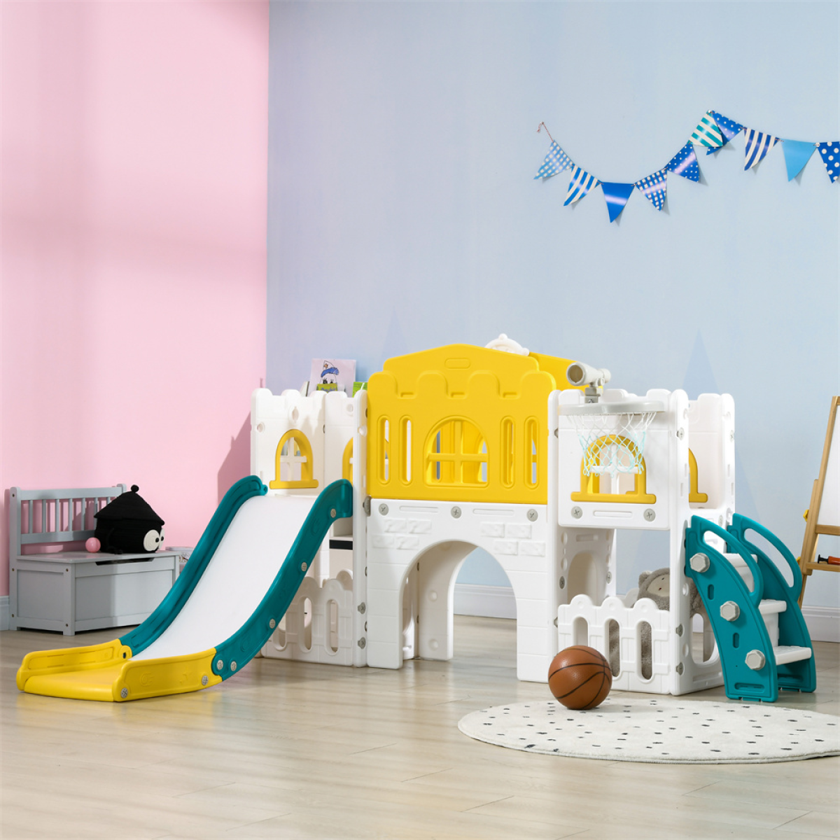Wooden Swing Set Toddler Slide