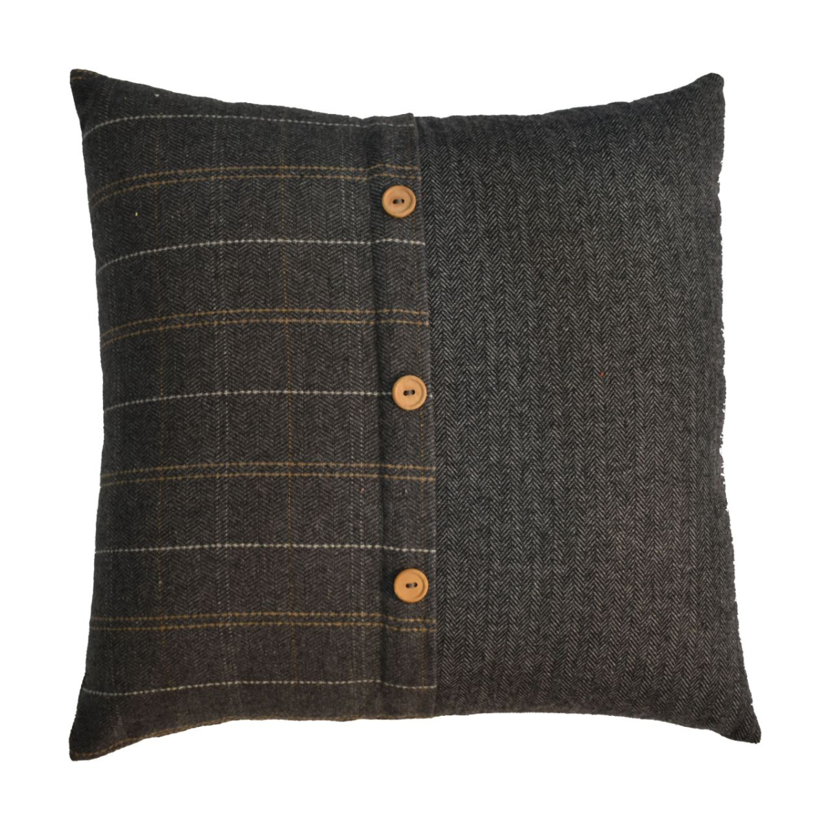 Artisan Furniture Quinn Pewter Cushion Set of 2, Black Tweed