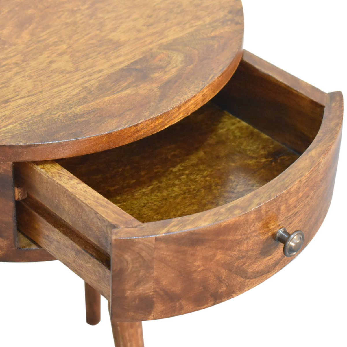 Artisan Furniture Solid Wood Chestnut Semi Circle Bedside