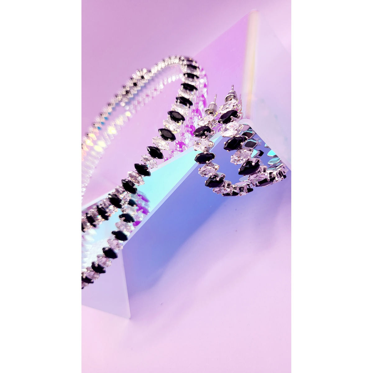 Aurora Crystal Trio Choker, Bracelet & Earrings