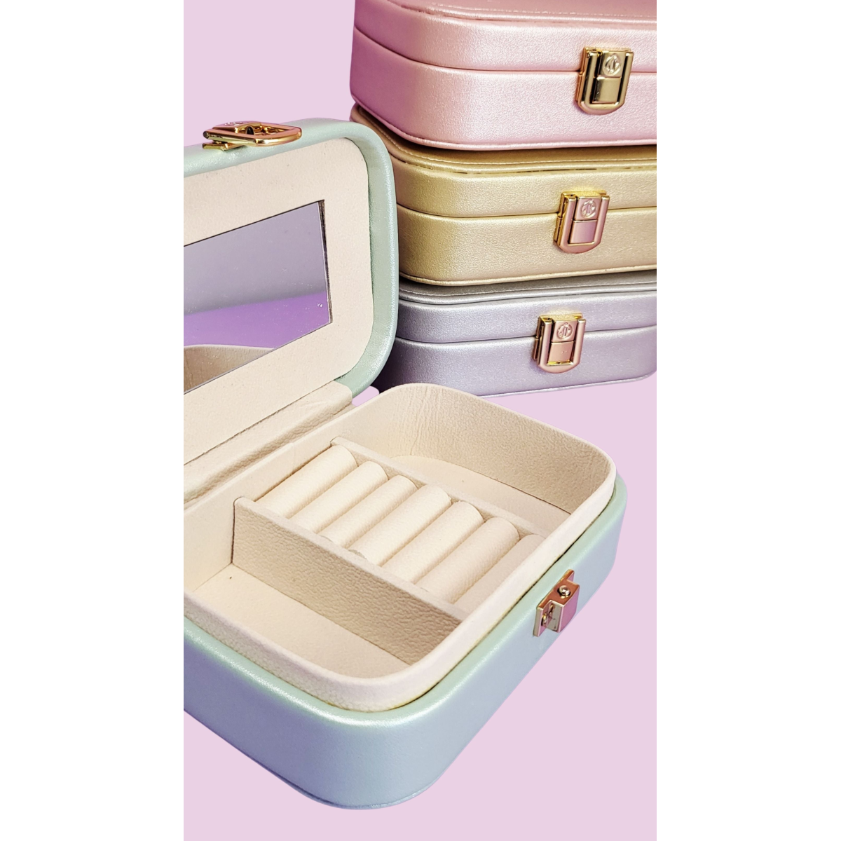 Travel Jewellery Box – Compact Organizer with Mirror