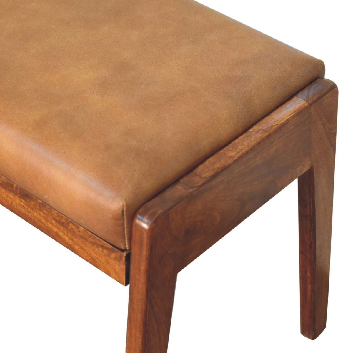 Artisan Furniture Solid Mango Wood Buffalo Hallway Footstool