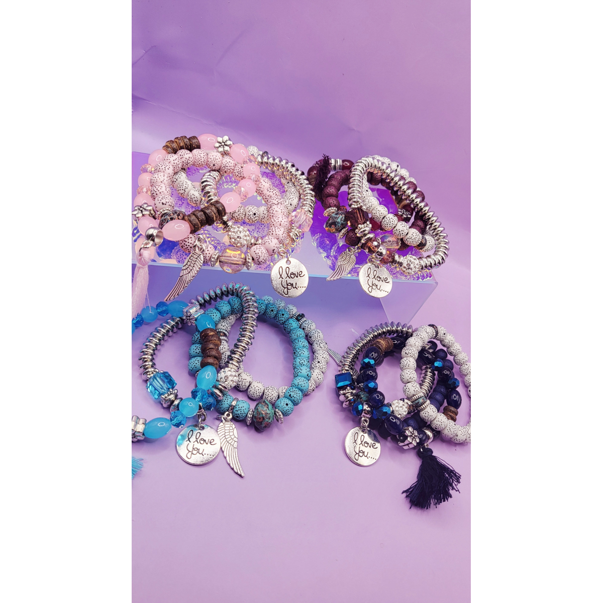 Boho Ceramic Beaded Bracelet Set