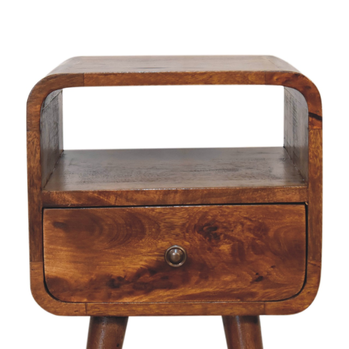 Artisan Furniture Solid Wood Mini Chestnut Curve Open Bedside