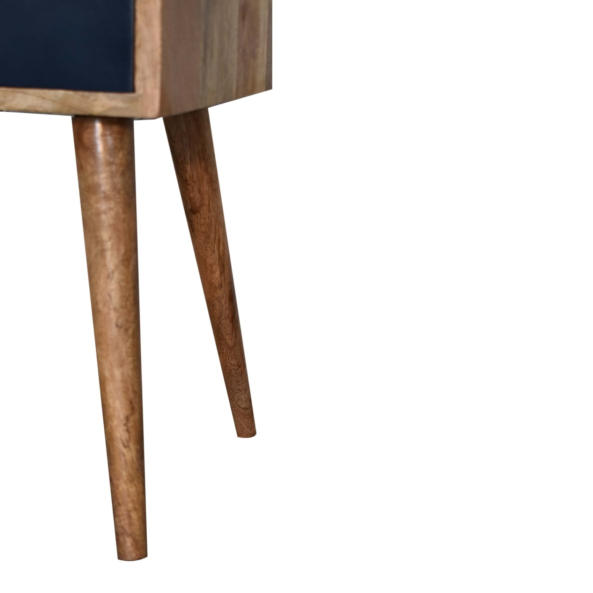 Artisan Furniture Solid Wood Mini Navy Blue Hand Painted Bedside