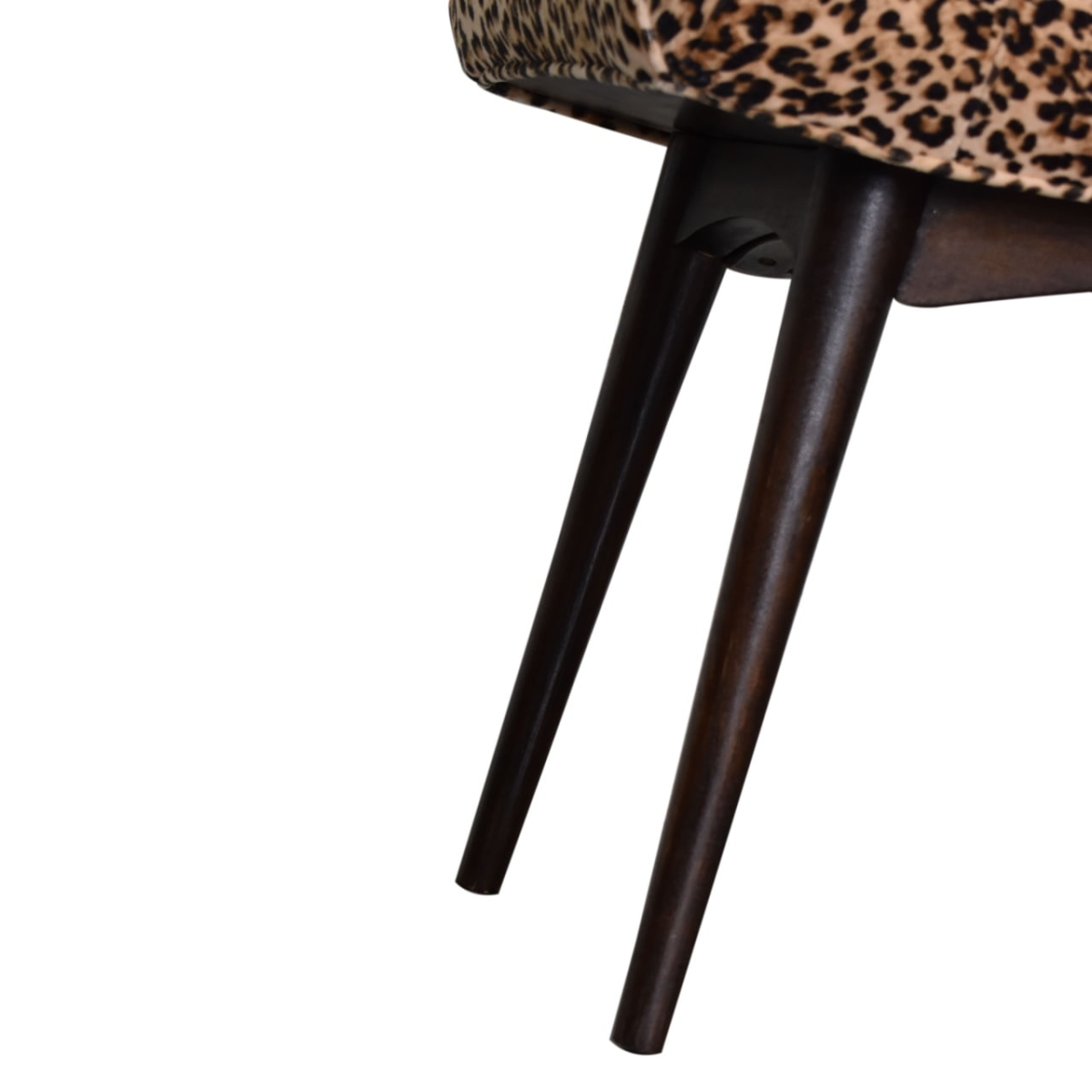 Artisan Furniture Solid Wood Leopard Print Curved Bench