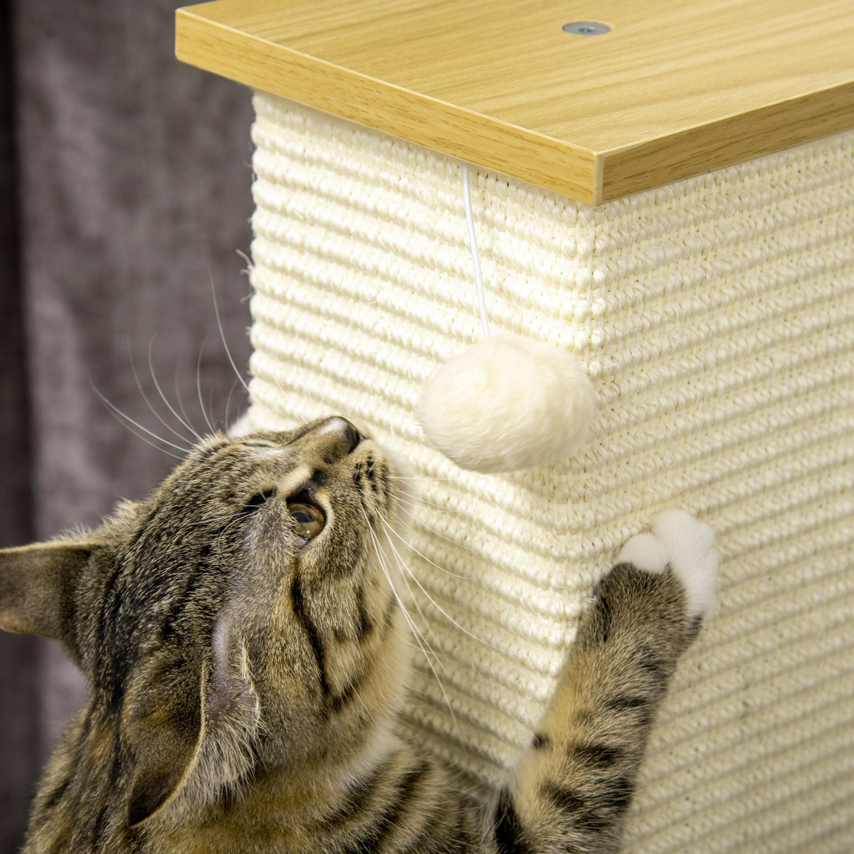 Premium 80cm Sisal Rope Cat Scratching Post - Durable & Interactive Toy Ball